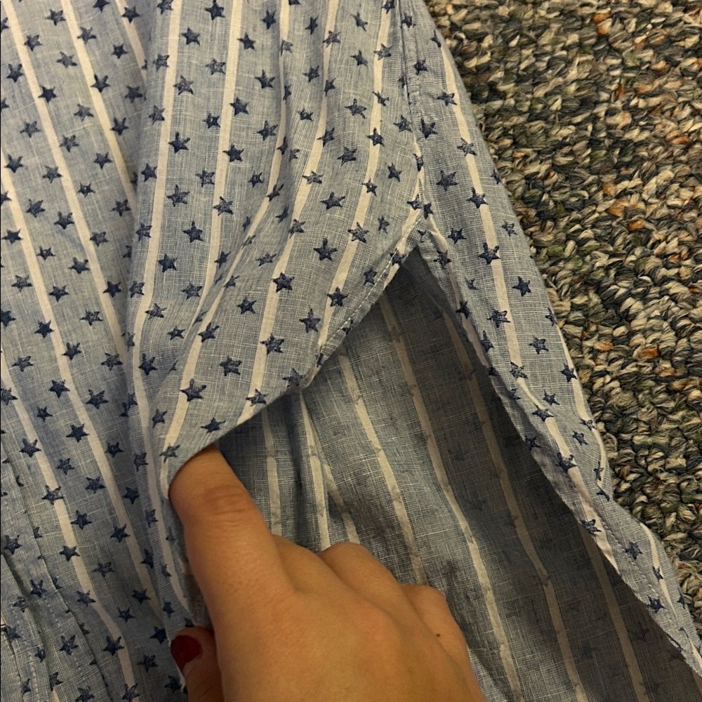 Frank & Eileen Blue Patterned Button-Up Shirt - image 4